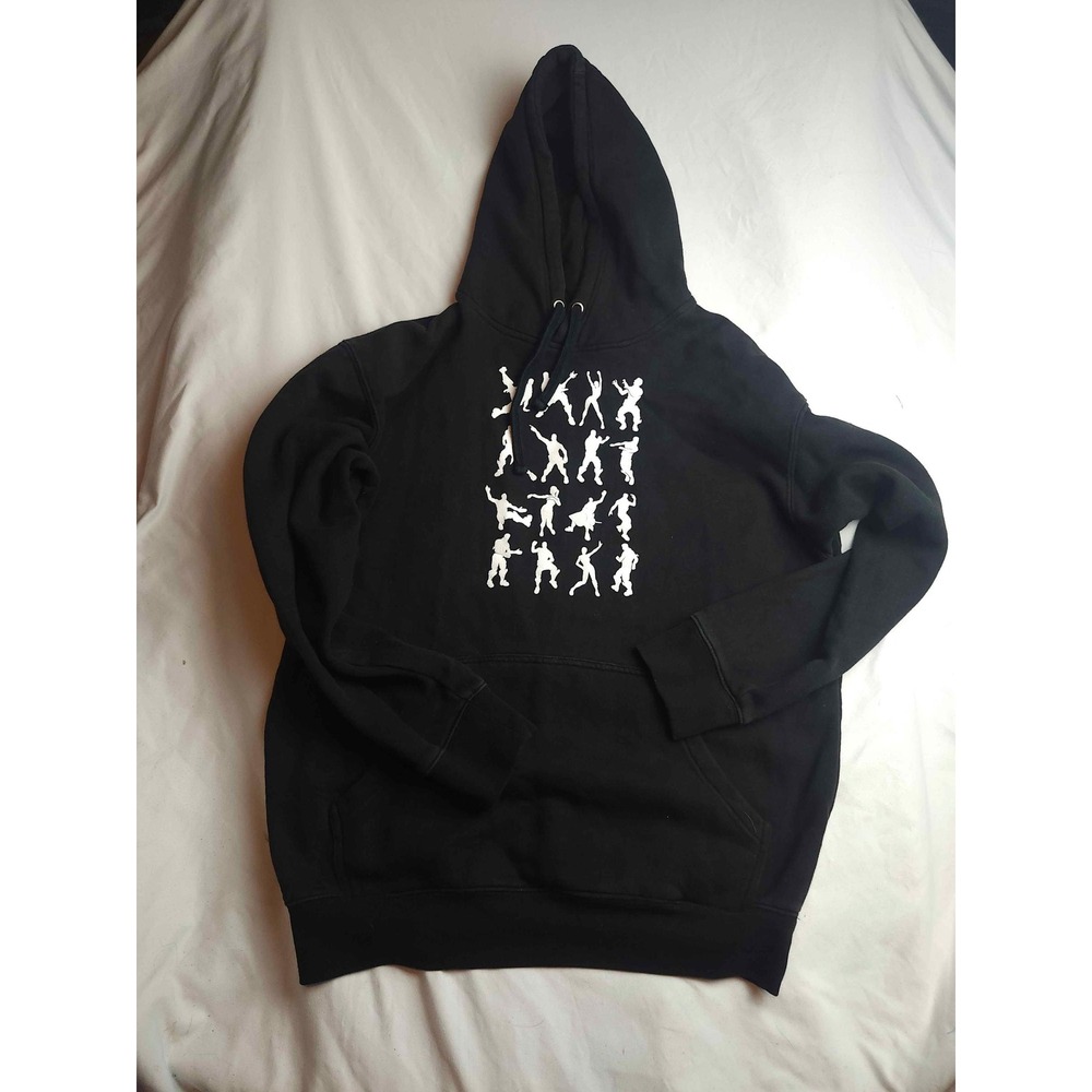 Fortnite Mens Black Dance Emote Graphic Pullover Hoodie Sweatshirt Size‎ Large